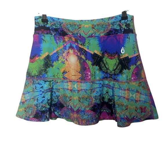 Dona Jo Multicolor Abstract Print Skort Women Sz 2 Large Pickleball Tennis Golf - Picture 1 of 6